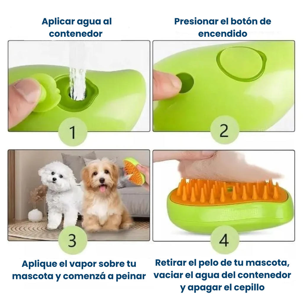 Cepillo a Vapor Premium Para Mascotas